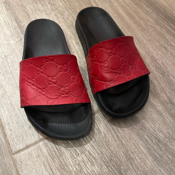 Gucci Shoes Red Gucci Slides Like New Poshmark